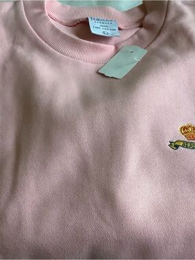 Ladies Pink Crewneck Sweatshirt with Embroidered Bermuda Crest -L-New W/Tag